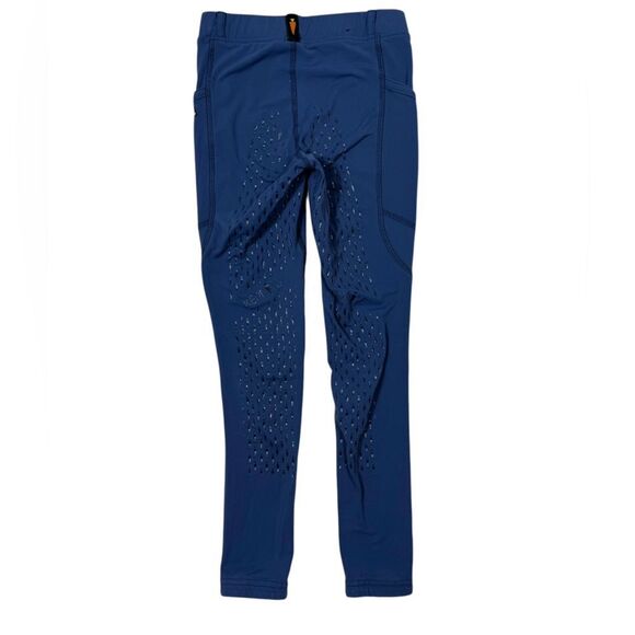 Kerrits Girls Blue Full Leg Side Pocket Riding Tight Breeches - Picture 3 of 9